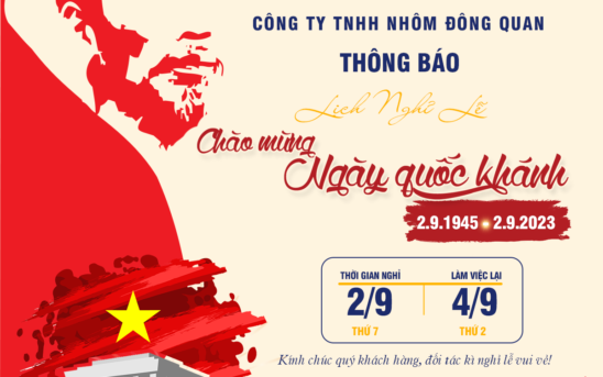 THÔNG BÁO NGHỈ LỄ CHÀO MỪNG QUỐC KHÁNH 2/9