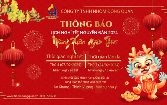 [THÔNG BÁO] LỊCH NGHỈ TẾT NGUYÊN ĐÁN 2024